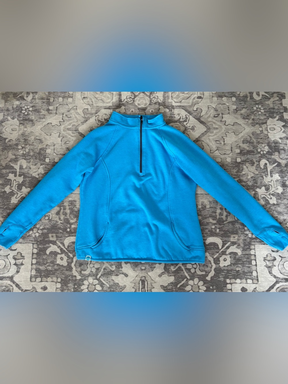 30A Dumpster Diver Blue Quarter Zip Fleece Pullover Sweatshirt Large